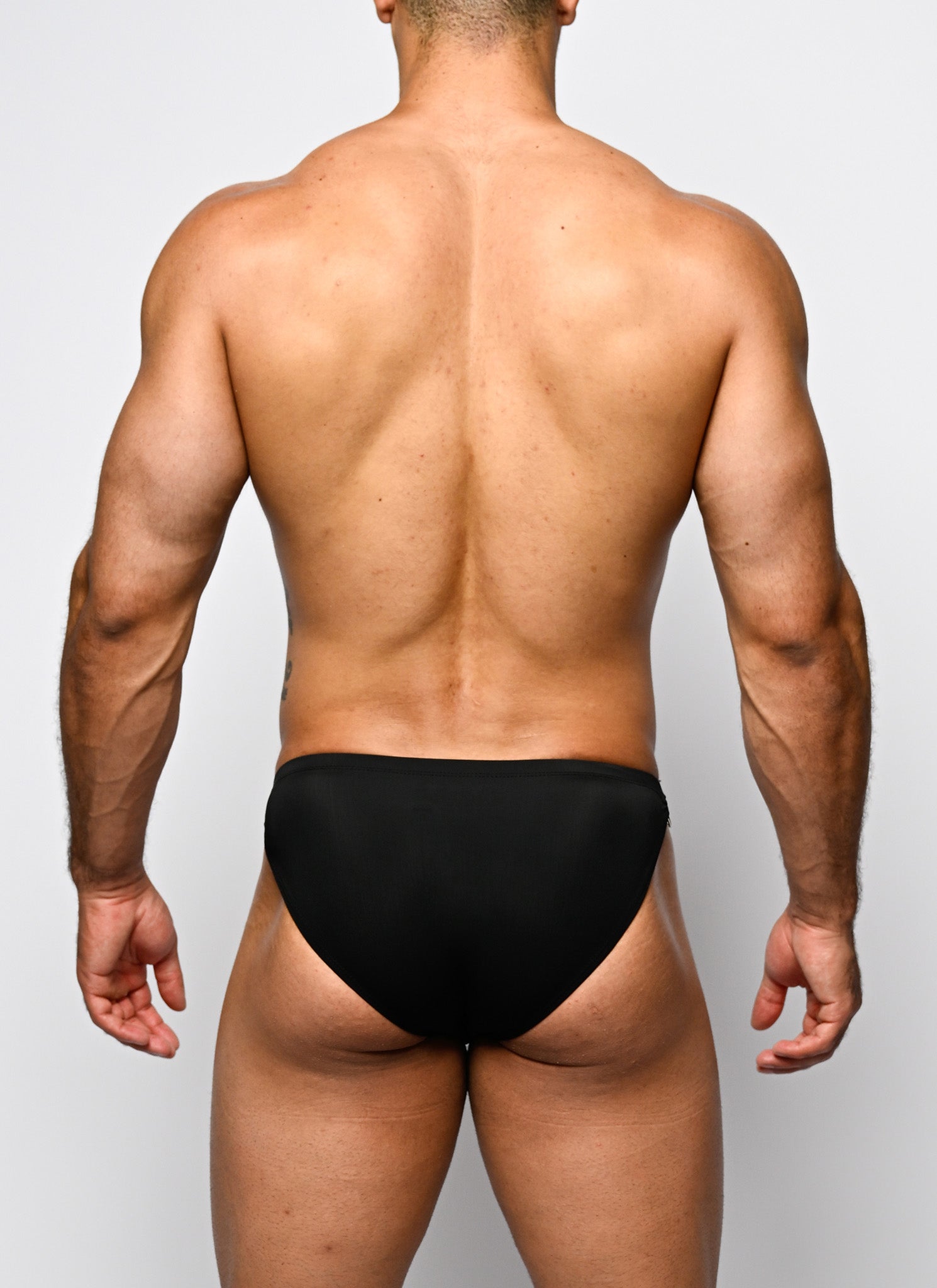 Twin Chain Brief - Black with Gold Hardware