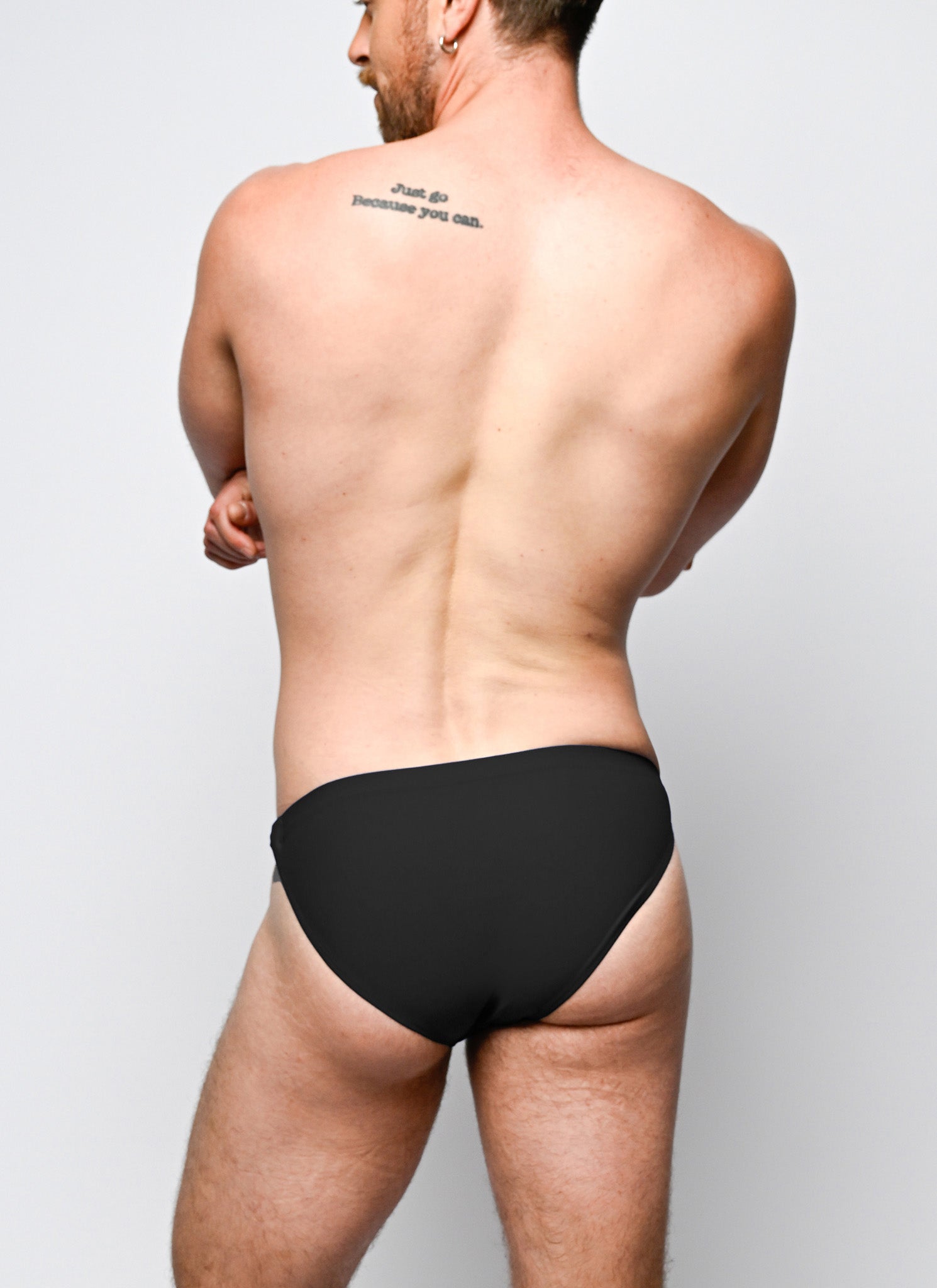 Twin Chain Brief - Black with Silver Hardware